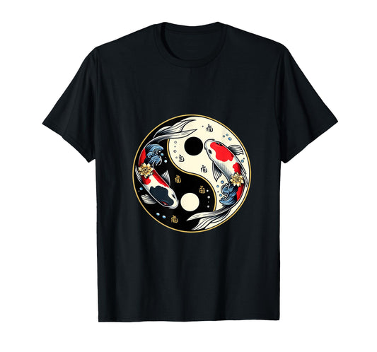 Yin Yang Koi Fish Design T-Shirt