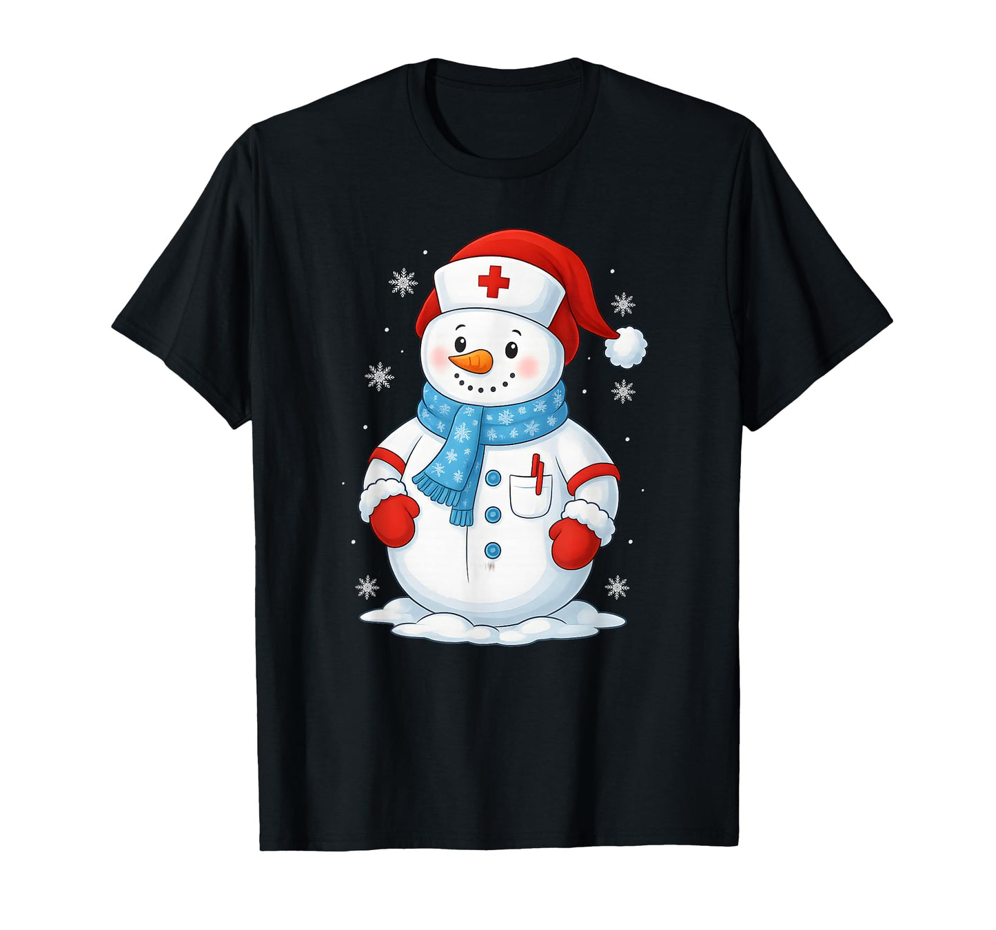 Snowman Nurse Christmas Nursing Holiday Winter RN LPN CNA T-Shirt