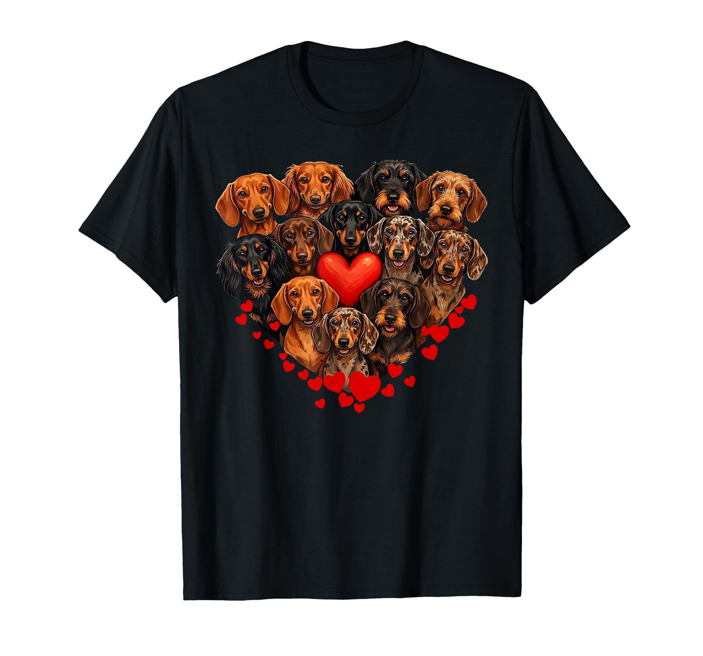 Dachshund Valentines Day Wiener Dog Lover Weenie Heart T-Shirt