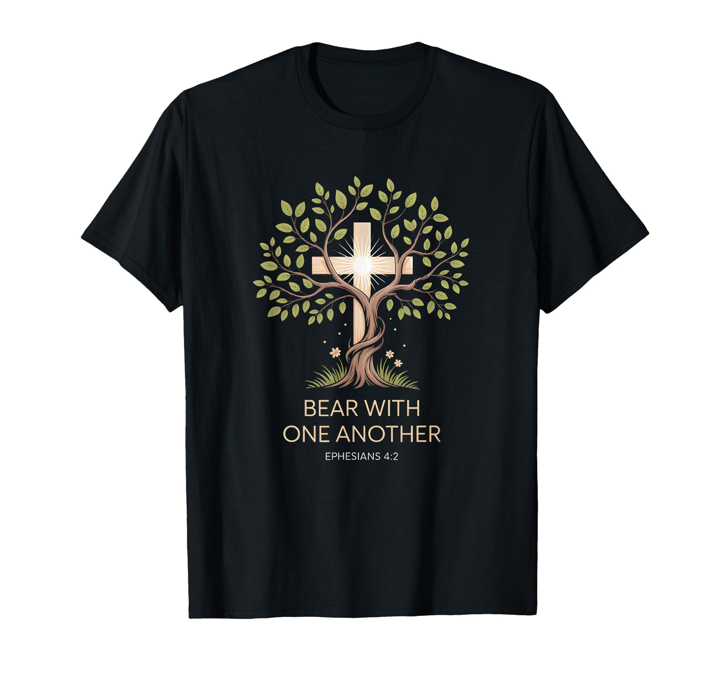 Christian Cross Tree Verse Ephesians 4:2 Inspirational T-Shirt