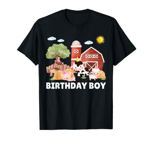 Birthday Boy Farm Animals Family Matching T-Shirt