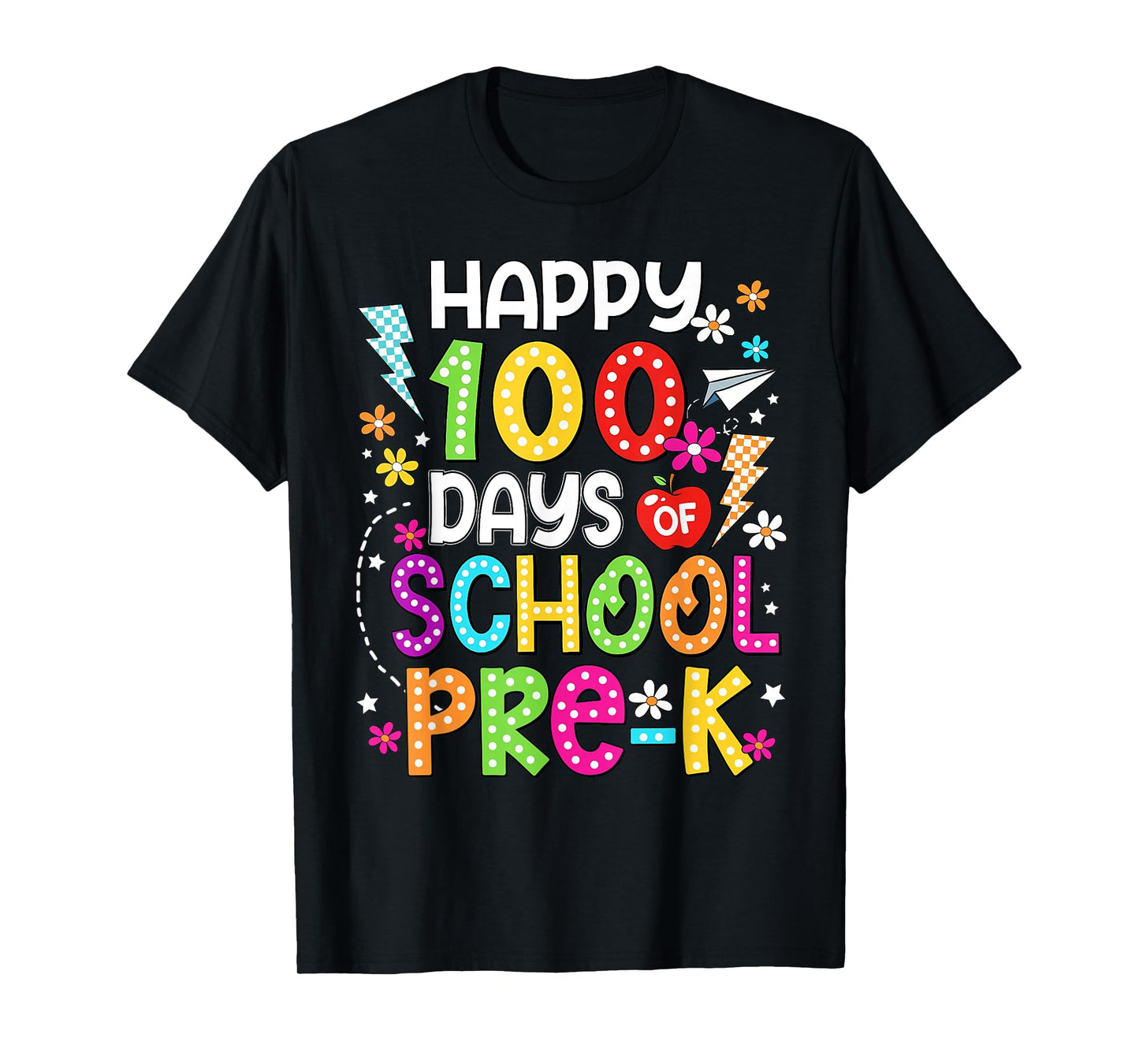 Happy 100 Days of Pre K Teacher Kids 100th Day of School T-Shirt