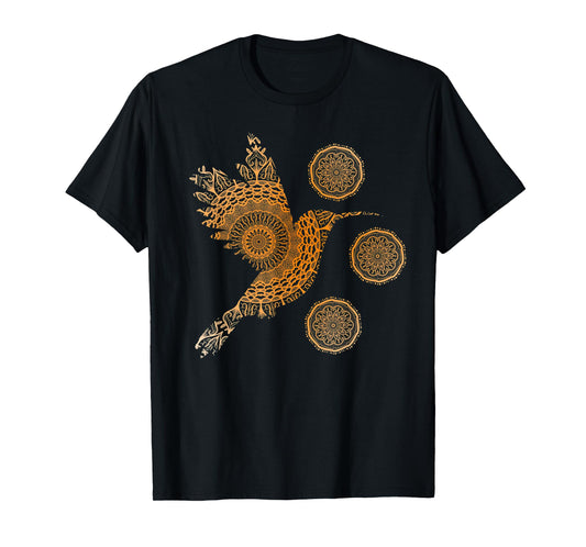 Sacred Mandala Hummingbird Nature Fractal Geometry T-Shirt