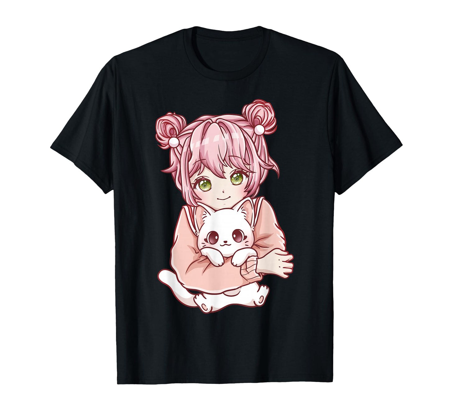 Anime Girl Cat Cats Kawaii T-Shirt