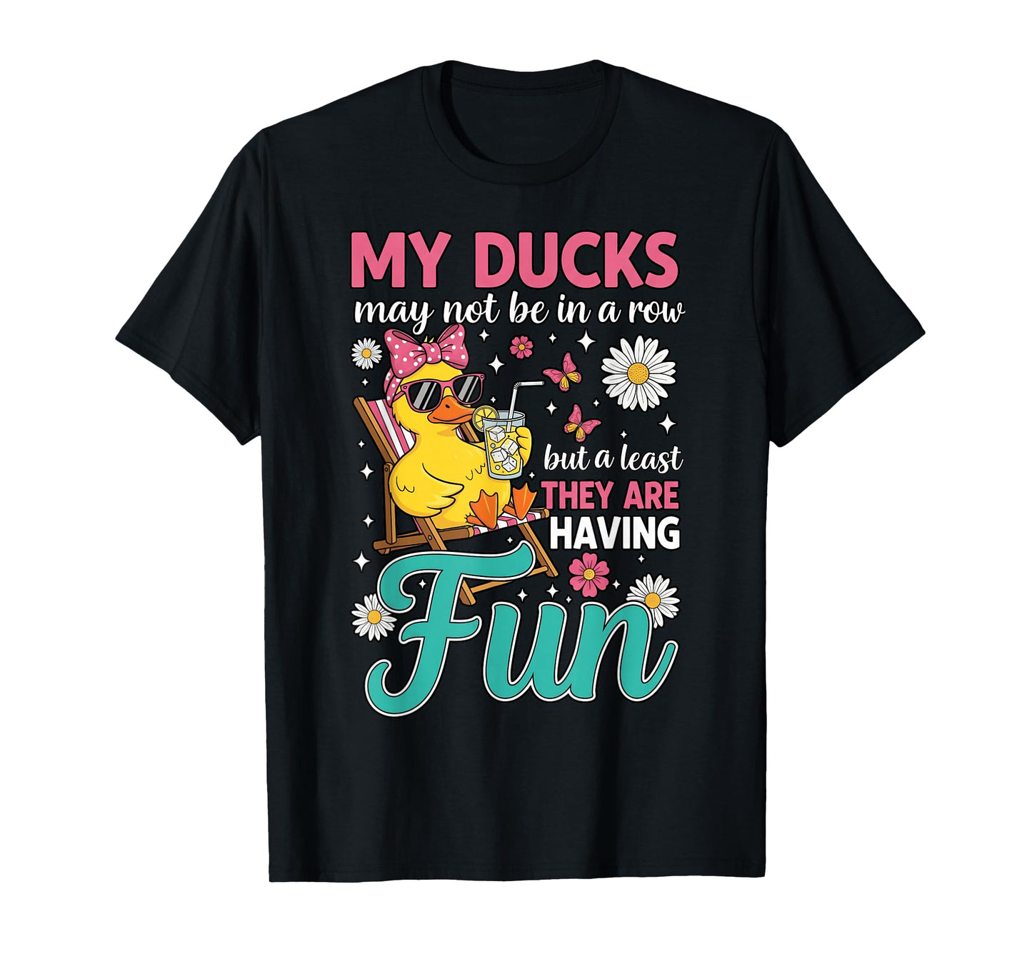 Funny Ducks Not in a Row Sarcastic Funny Mental Health T-Shirt