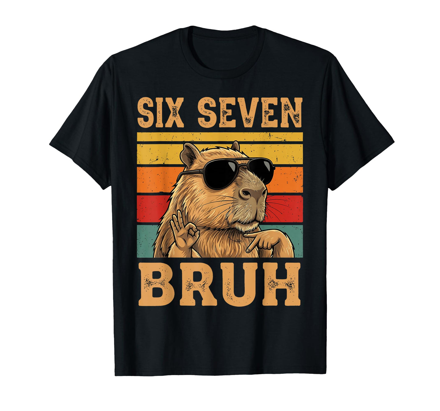 Funny Capybara 67 Meme Six Seven Bruh Boys Teens Kids Girls T-Shirt