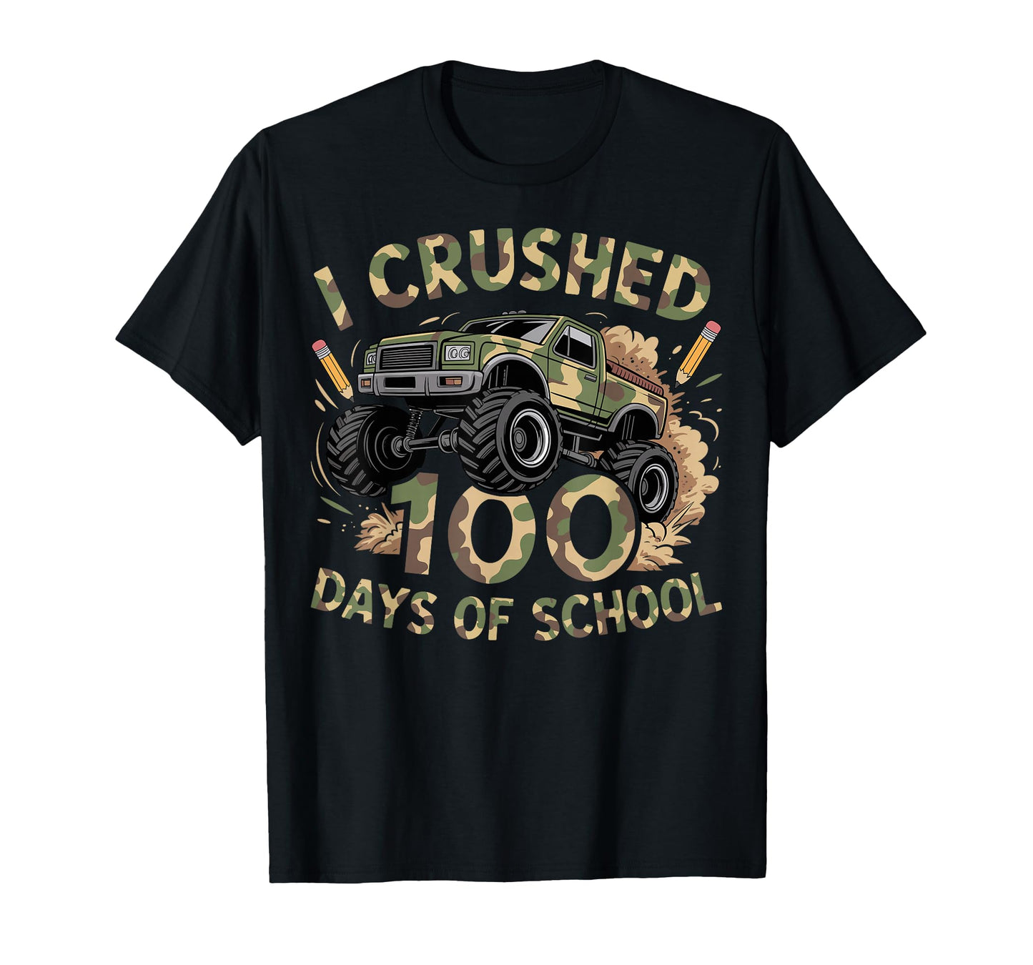 100 Days of School Monster Truck 100th Day of School Boys T-Shirt
