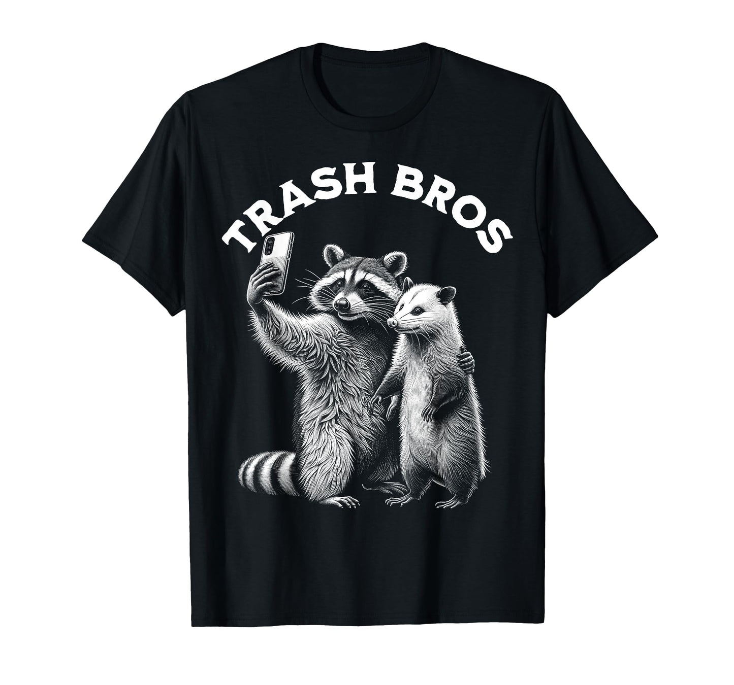 Opossum Racoon Trash Bros Selfie Funny Meme Possum Graphic T-Shirt