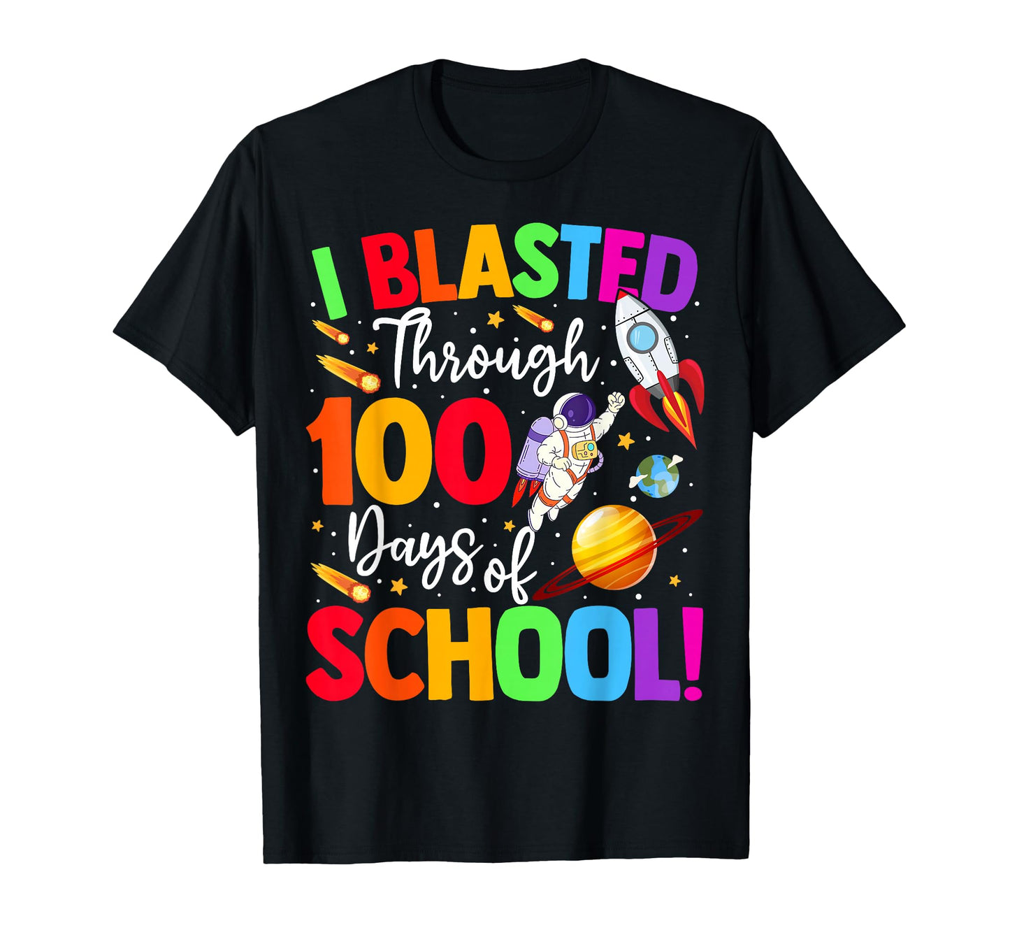 100 Days of School Astronaut Space 100th Day Boys Kids T-Shirt