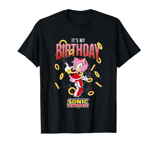 Sonic The Hedgehog Birthday It's My Birthday Amy Rose Rings T-Shirt