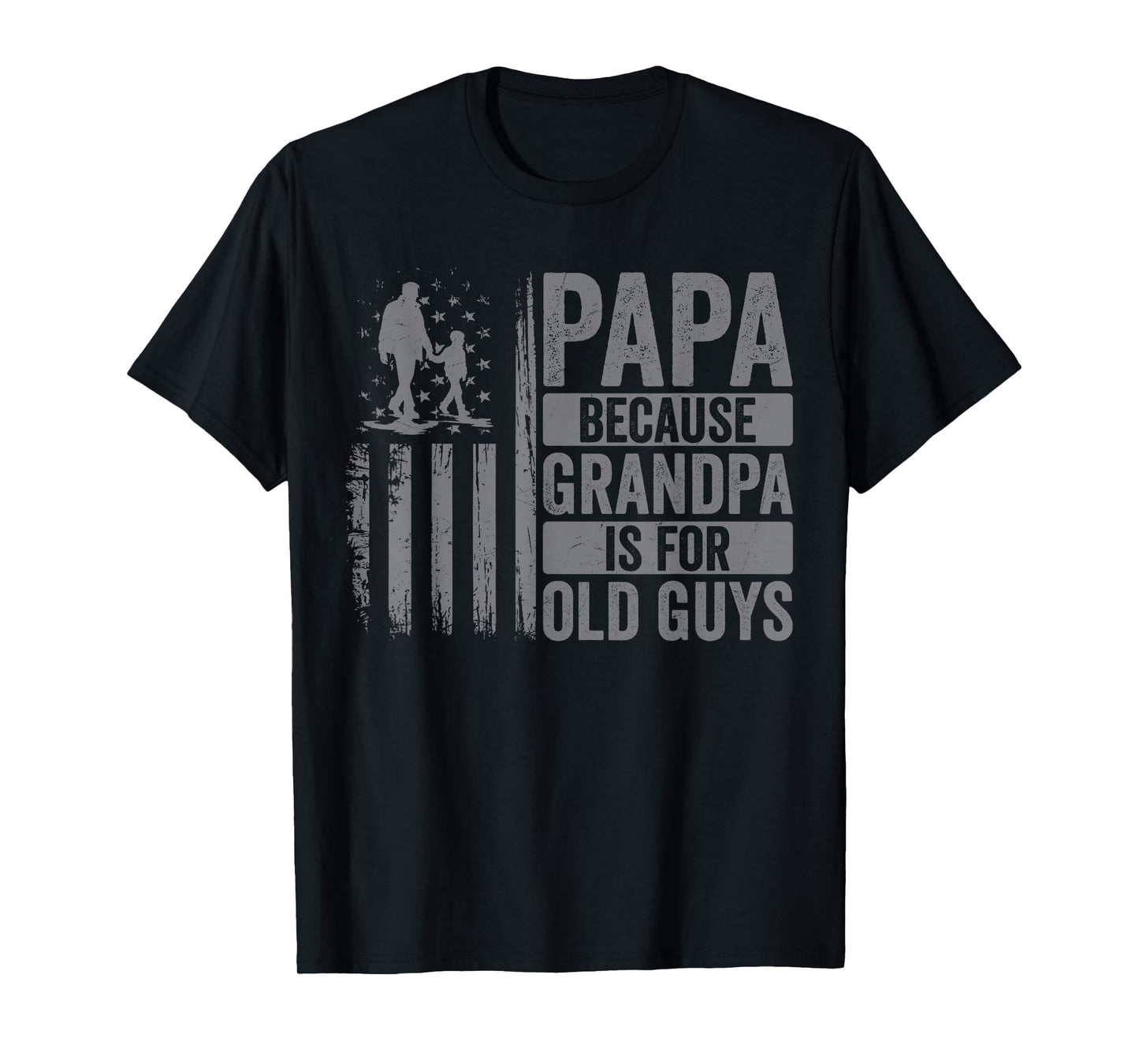 Papa Art for Grandpa Men from Grandkids Granddaughter USA T-Shirt