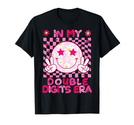 In My Double Digits Era Retro 10 Year Old 10th Birthday Girl T-Shirt
