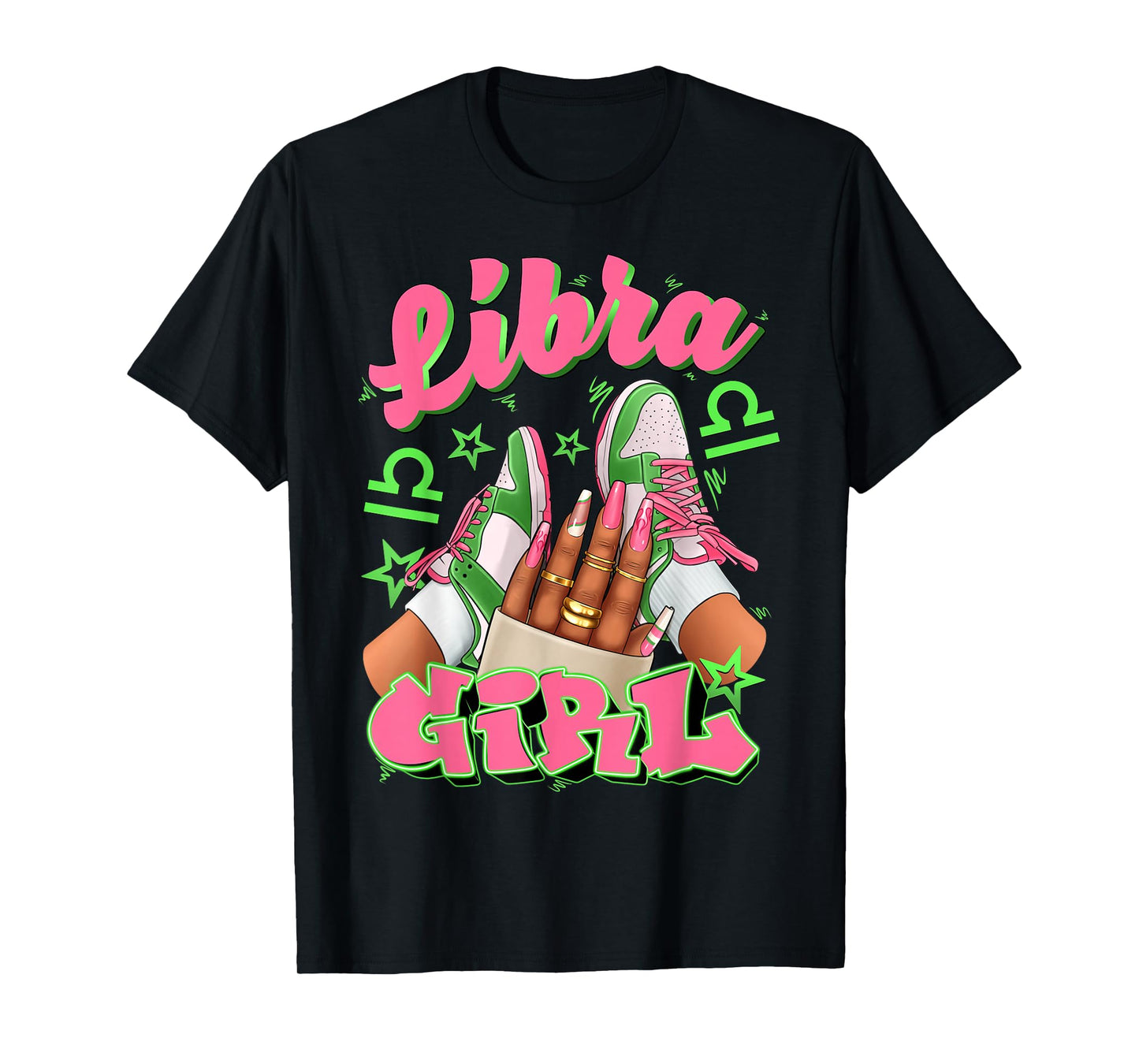 Libra Girl Birthday Queen Sneakers Astrology Zodiac T-Shirt