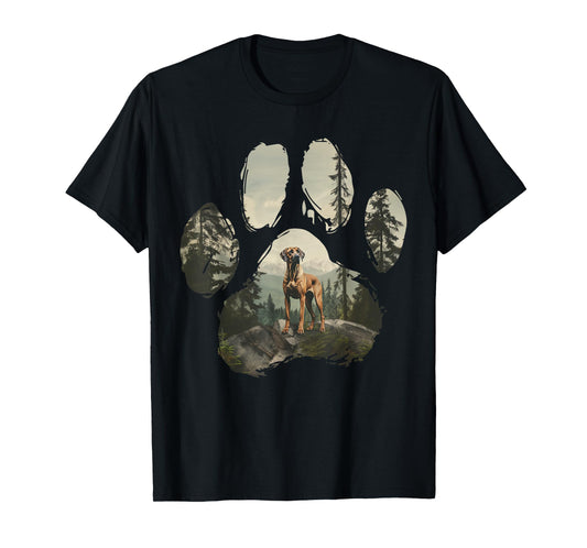 Rhodesian Ridgeback Mountain Paw Design Dog Mom Dad T-Shirt
