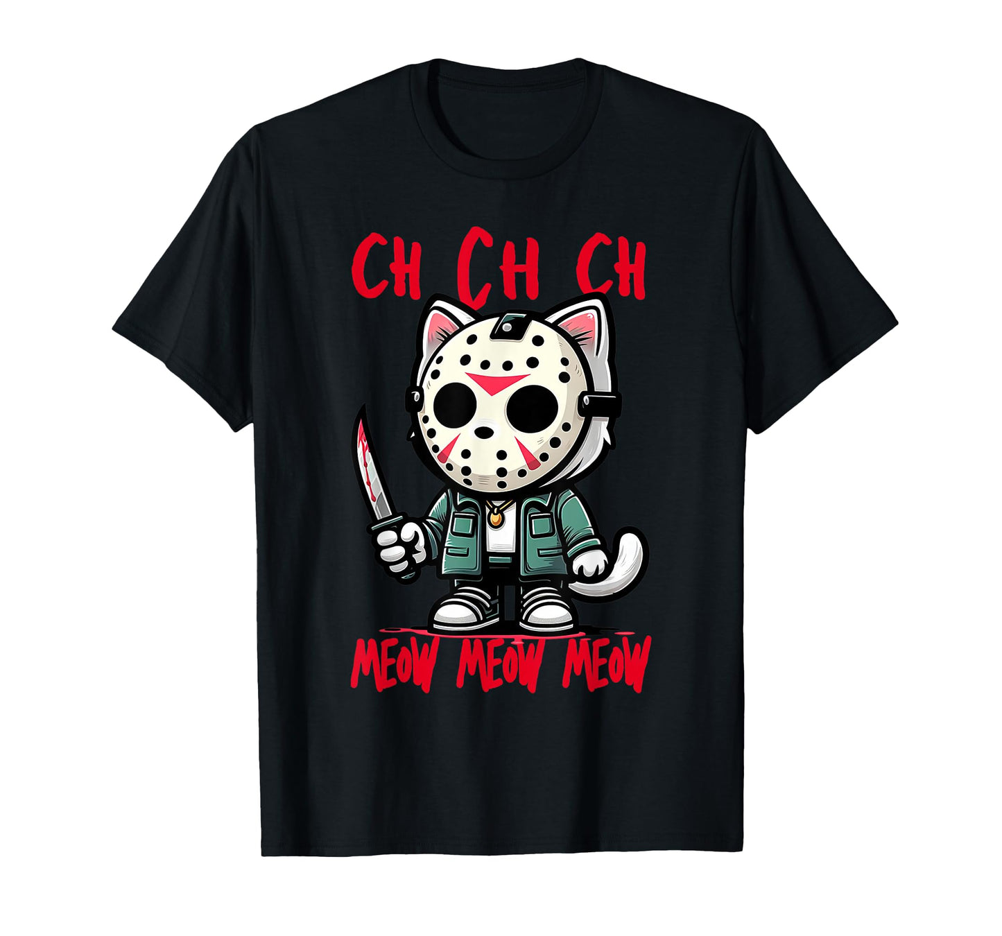 Ch Ch Ch Meow Meow Meow Friday Halloween Costume Funny Cat T-Shirt