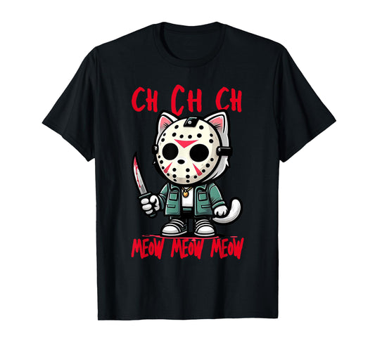 Ch Ch Ch Meow Meow Meow Friday Halloween Costume Funny Cat T-Shirt
