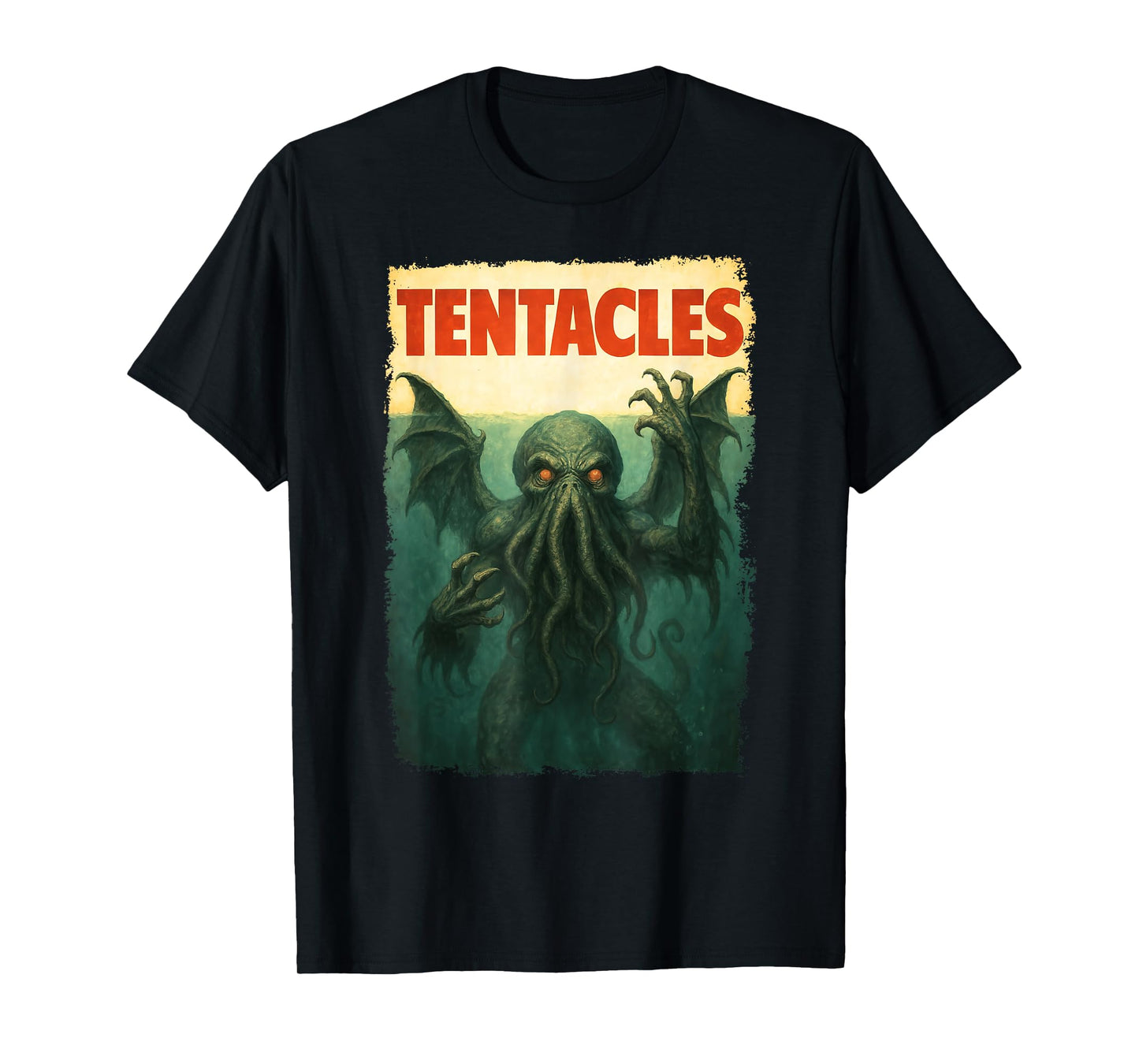 Cthulhu Movie Parody Poster, Tentacles Lovecraftian Horror T-Shirt