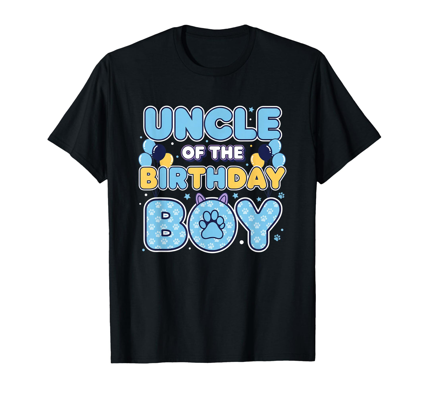 Uncle of The Birthday Boy Family Matching Birthday Party Paw T-Shirt