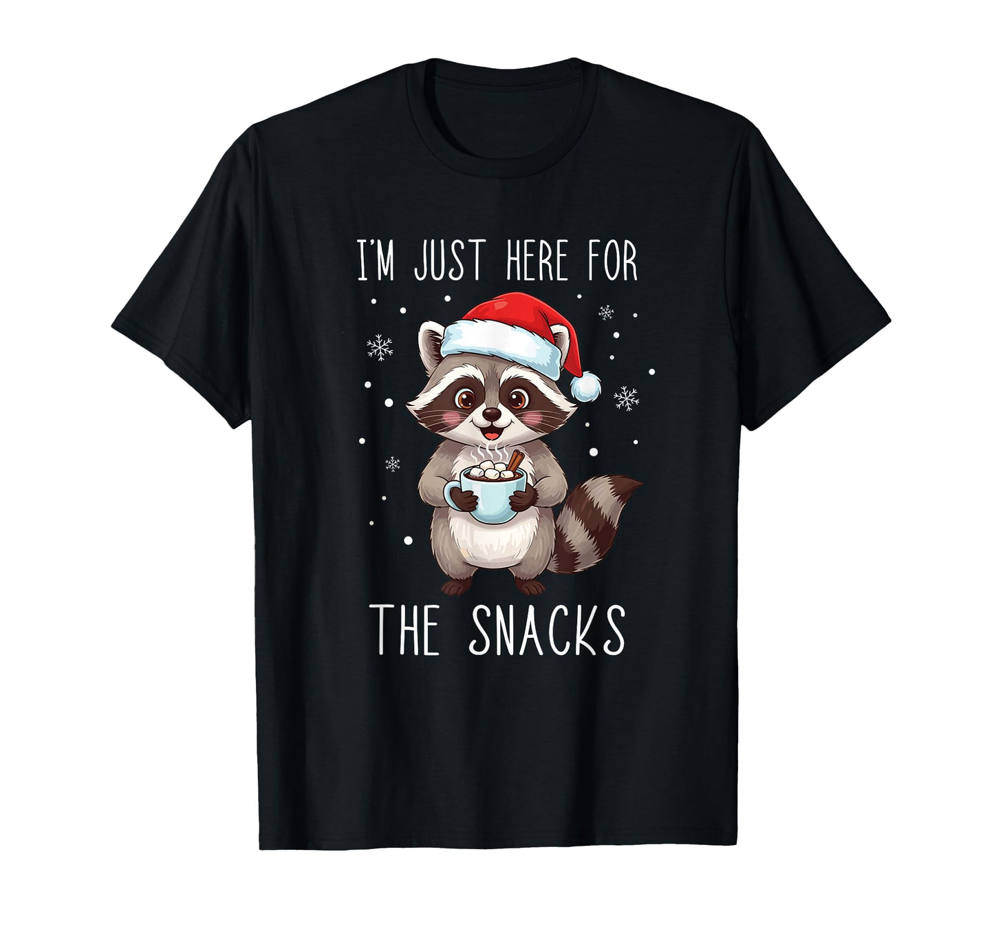 I'm Just Here for The Snacks Christmas Raccoon T-Shirt