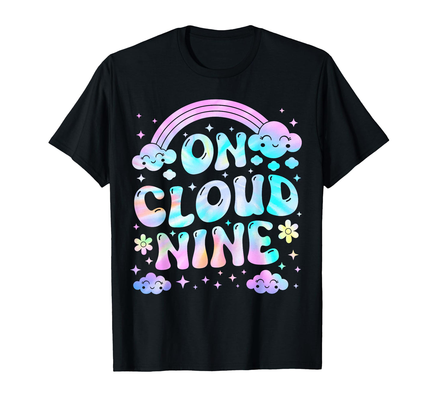 Groovy On Cloud Nine Bday 9th Birthday Girl 9 Year Old T-Shirt