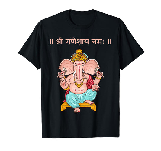Ganapati, Ganesh, Shree Ganeshaya Namaha Sanskrit Puja T-Shirt