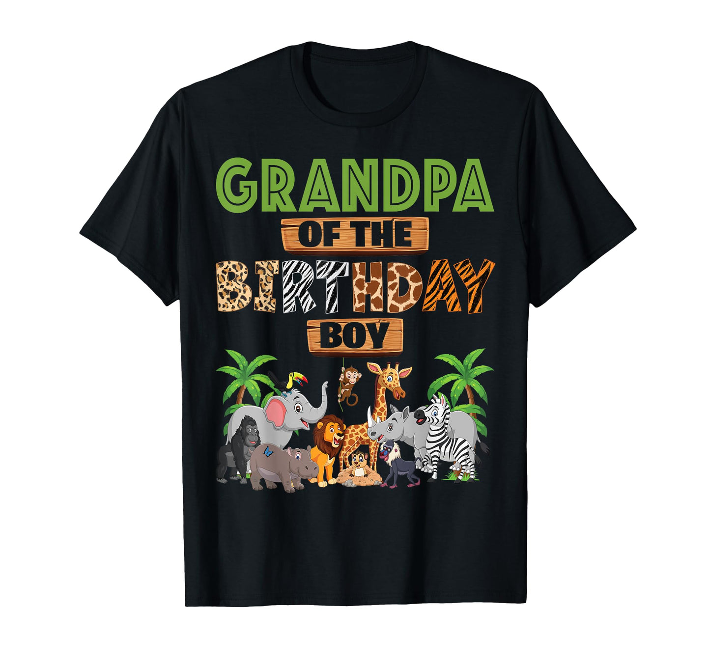Wild Grandpa Of The Birthday Boy Zoo Safari Jungle Animal T-Shirt