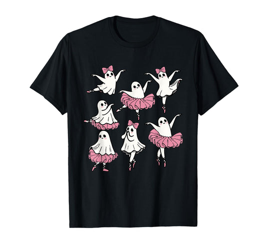 Ballet Ghost Dancer Cute Boo Dancing Halloween T-Shirt
