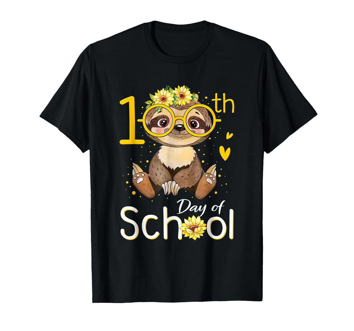 Happy 100 Days of School Sloth 100th Day of School Sloth T-Shirt