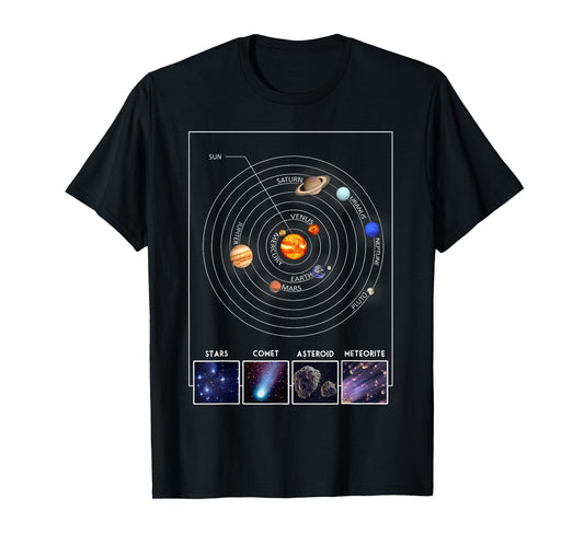 Solar System Graphic Cool Astronomy Scientist Gift T-Shirt