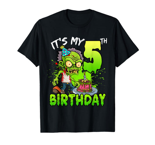 It's My 5th Birthday Zombie Lover 5 Year Old Boys Girls T-Shirt