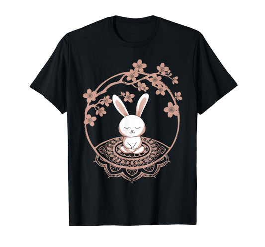Peaceful Meditating Easter Bunny Funny Yoga Easter T-Shirt