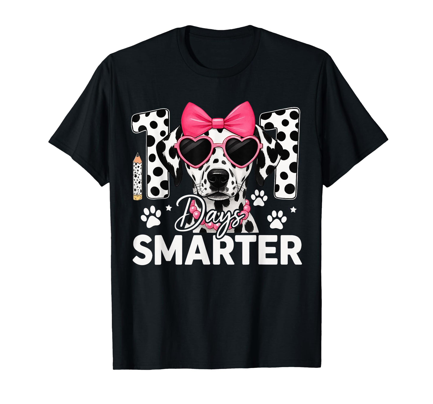 100 Days Smarter Dalmatian Dog 100 Days of School Boys Kids T-Shirt