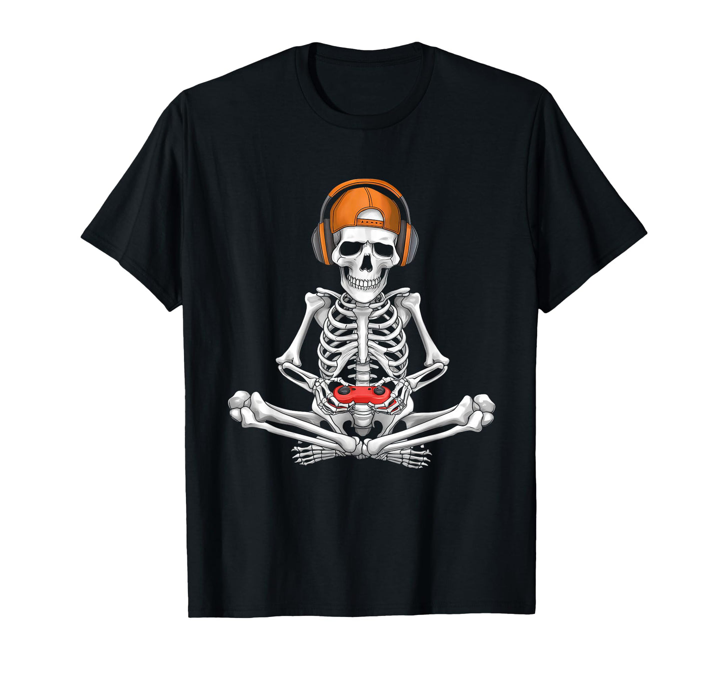 Video Game Skeleton Halloween Gaming Teens Gamer Men Boy Kid T-Shirt