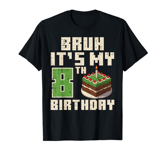 8th Birthday Pixel Gamer 8 Year Old Gaming Bday Boys Kids T-Shirt