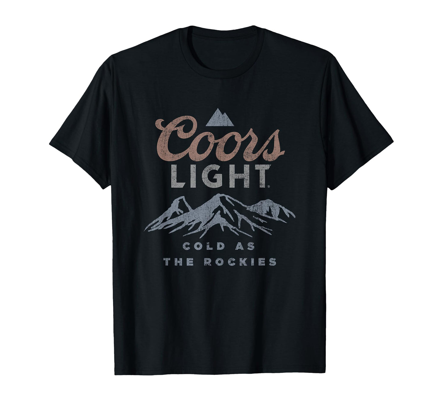 Coors Light Cold As The Rockies Vintage Beer Label T-Shirt