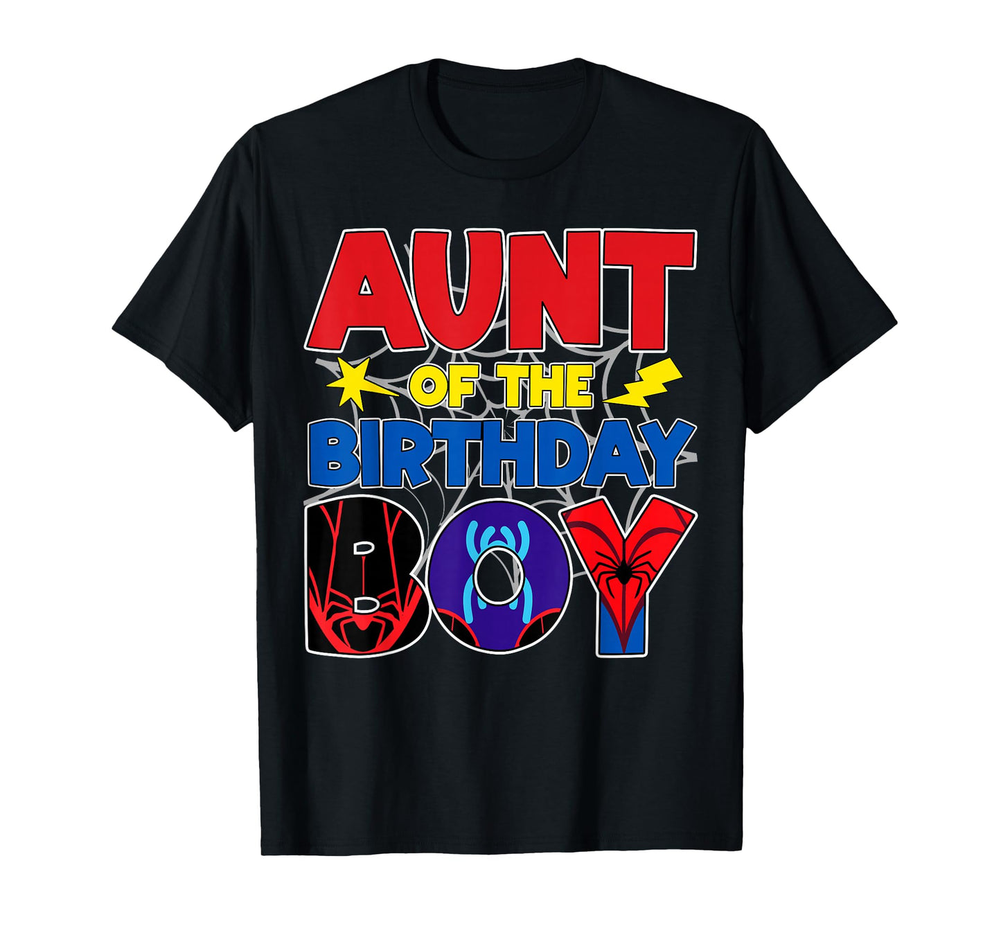Aunt Of The Birthday Boy Matching Spider Family Birthday T-Shirt