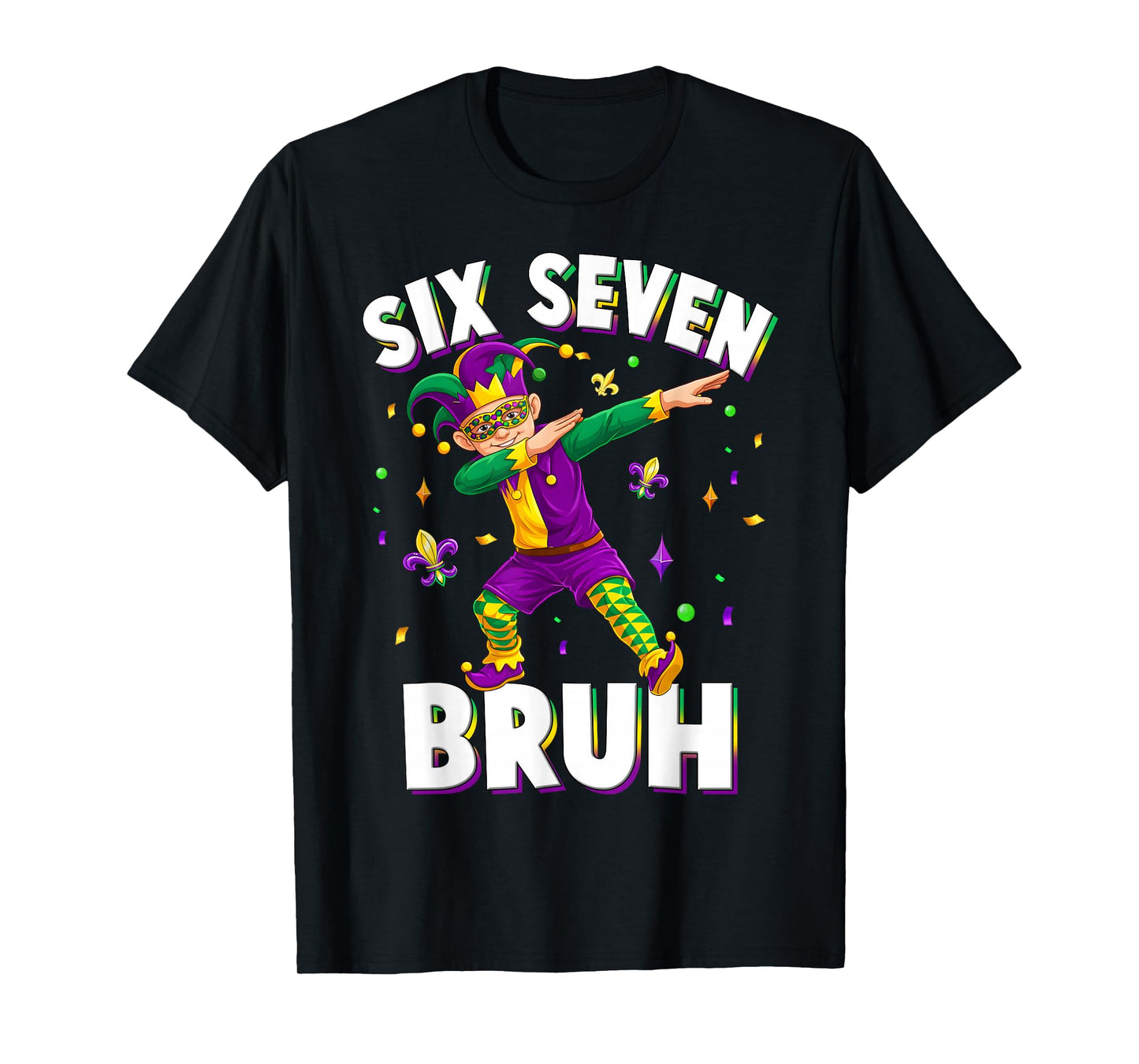 Six Seven Mardi Gras Jester 67 Meme Carnival 6 7 Kids Boys T-Shirt