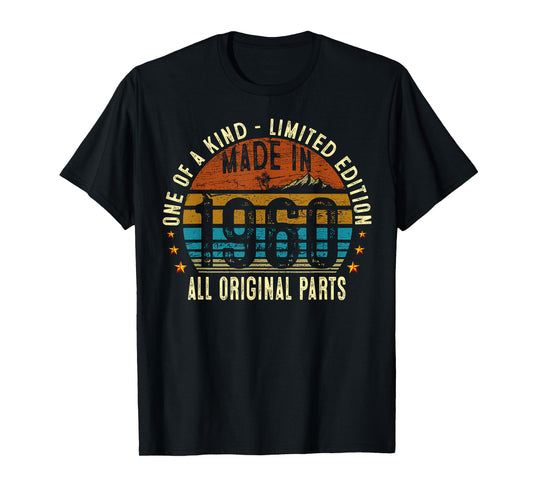65th Birthday Gifts Men Women Vintage 1960 Original Parts T-Shirt