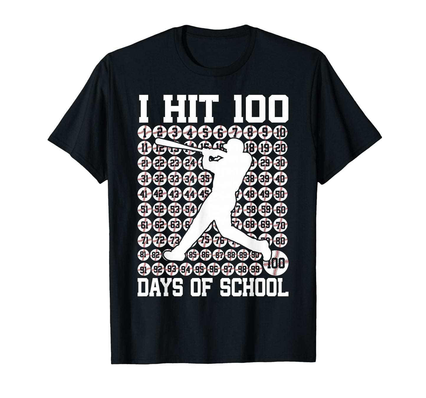 100 Days of School Boys Kids 100th Day of School Baseball T-Shirt