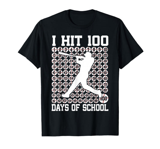 100 Days of School Boys Kids 100th Day of School Baseball T-Shirt