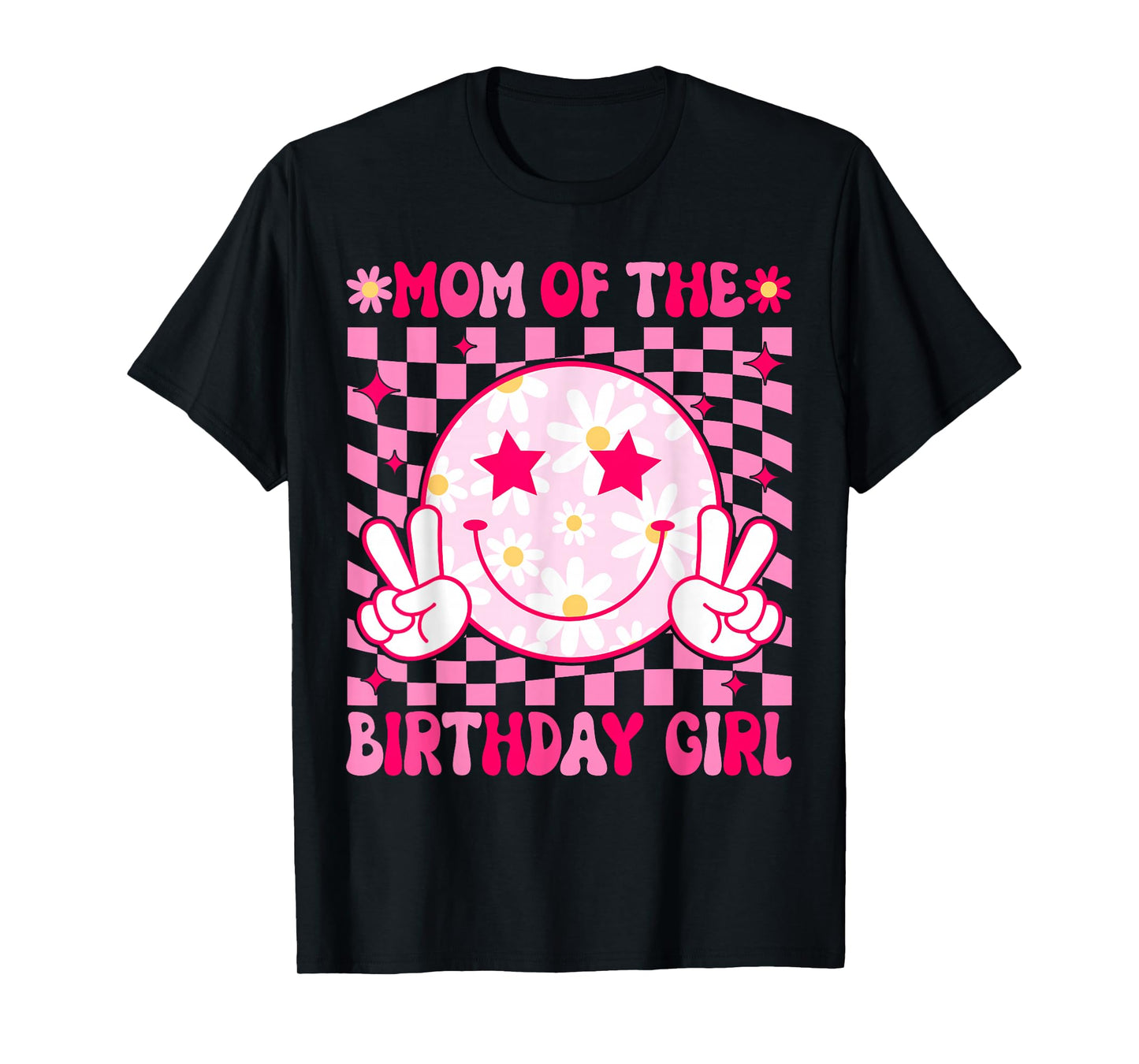 Mom of The Birthday Girl Groovy Birthday Teens Girls Preppy T-Shirt