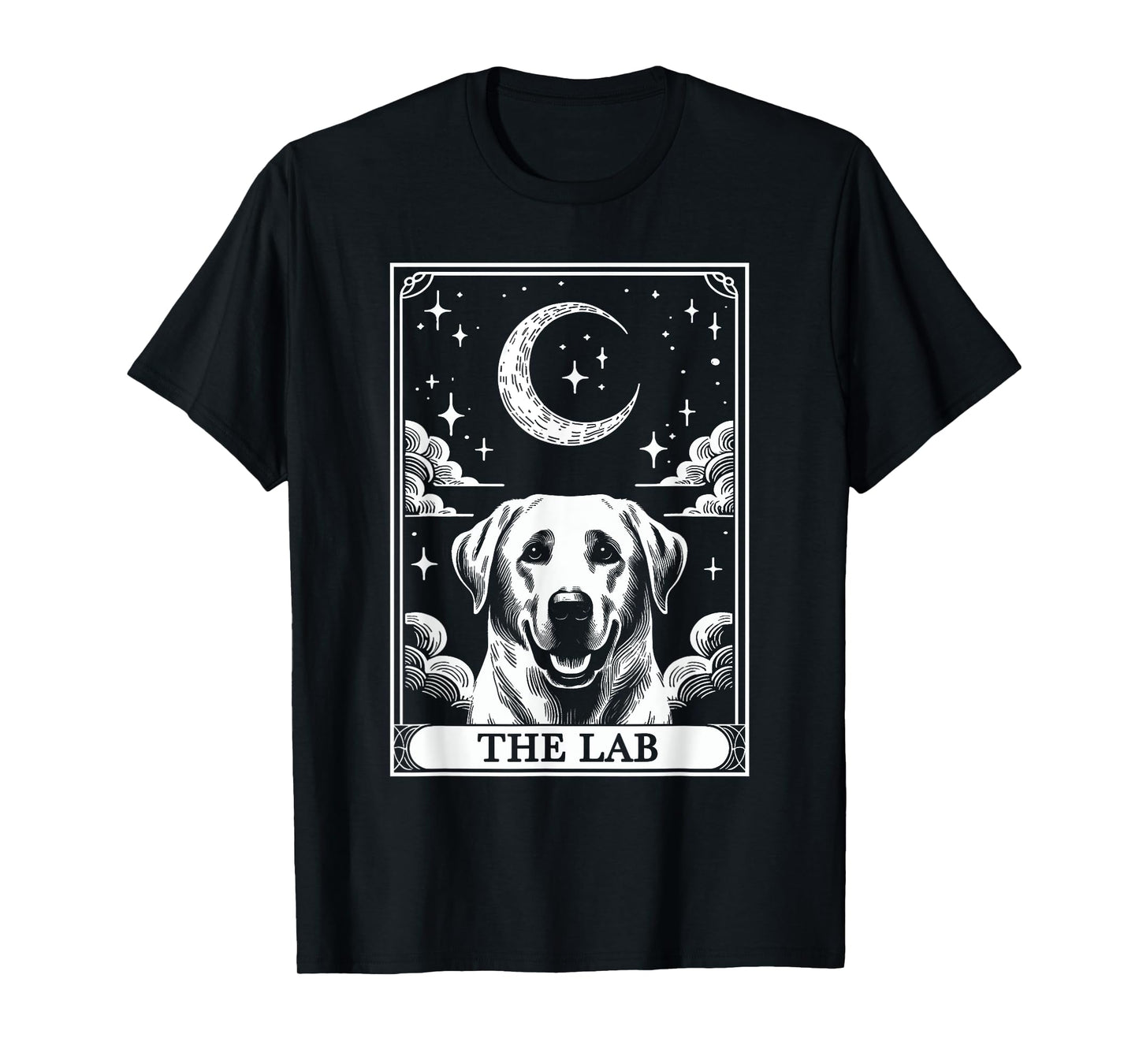 Tarot Card Vintage Crescent Moon Labrador Retriever Dog Mom Men Women Girls Kids T-Shirt