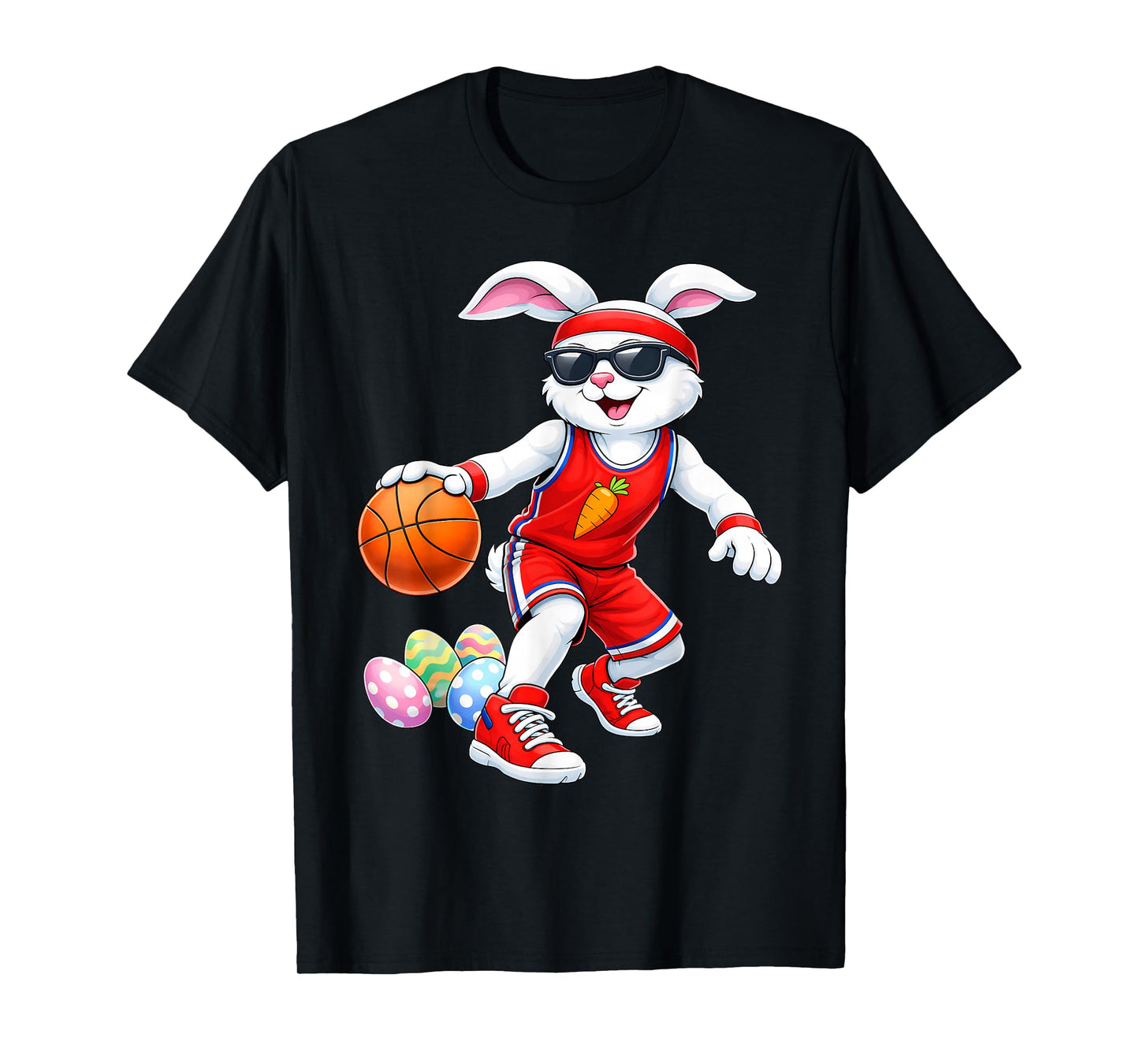 Kids Boys Easter Bunny Play Basketball Easter Kids Boys Men T-Shirt