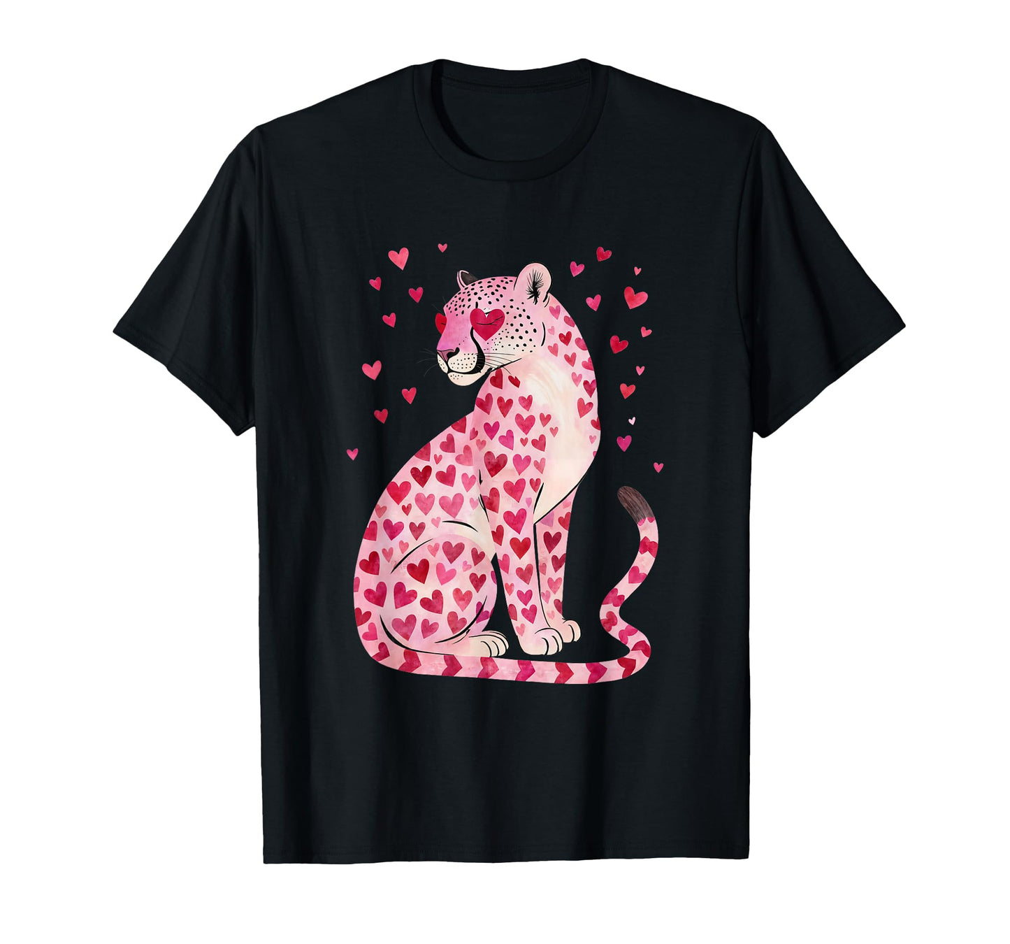 Cute Heart Pink Leopard Valentine T-Shirt