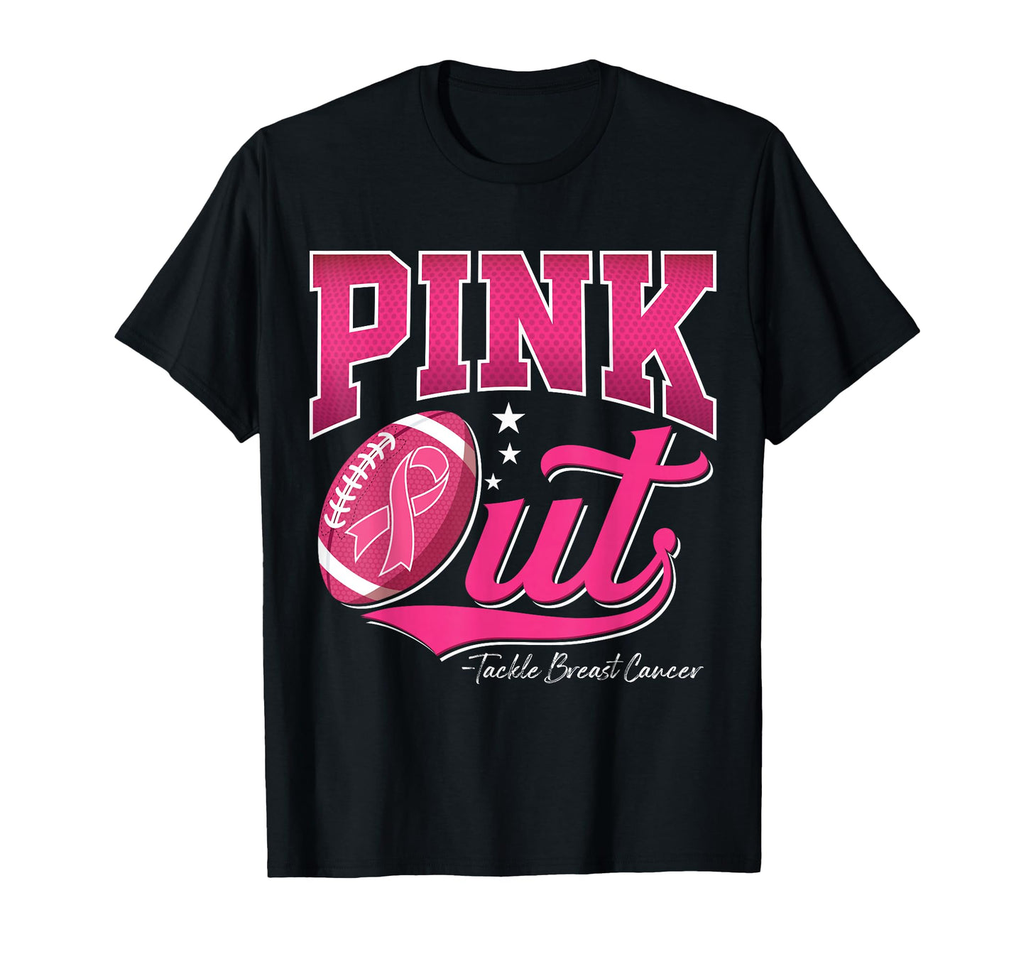 Pink Out Football Breast Cancer Awareness Men Women Kids T-Shirt