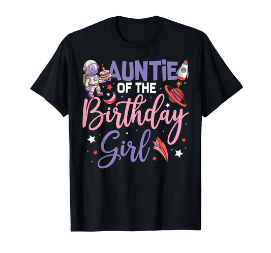 Two The Moon Auntie Of the Birthday Girl Astronaut Family T-Shirt