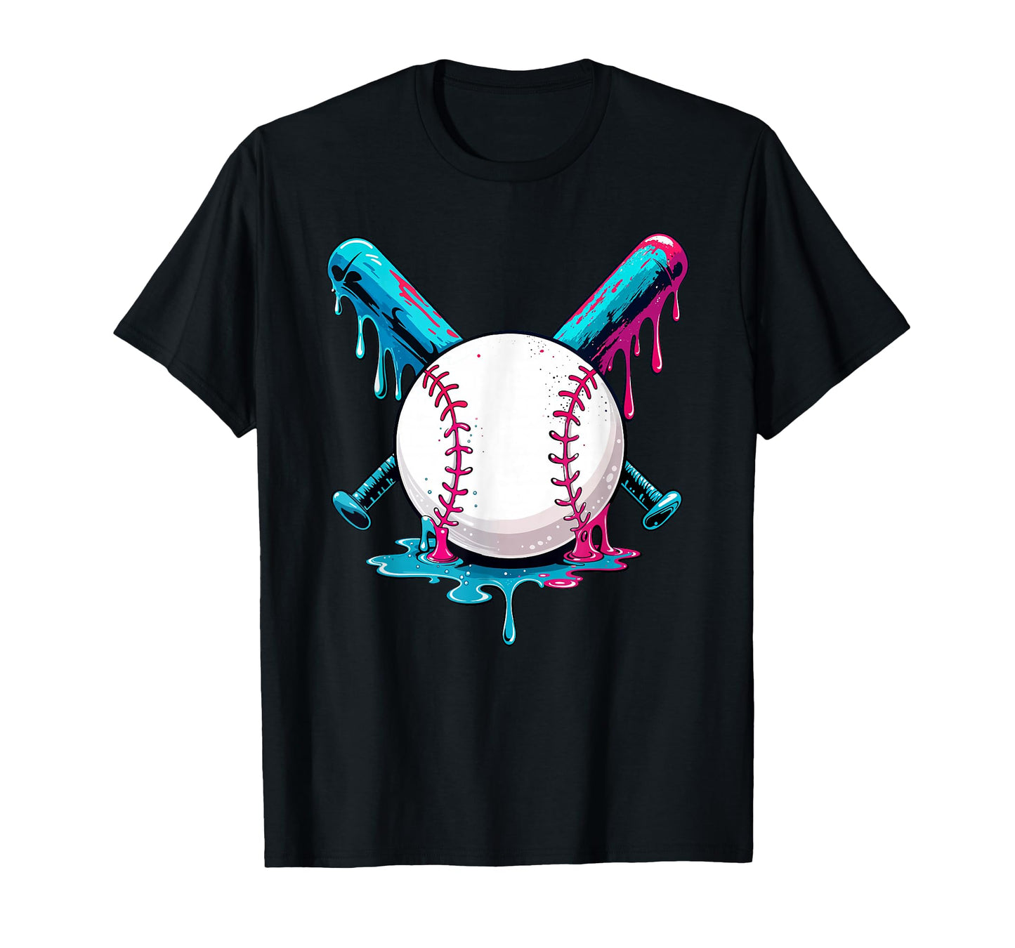 Ice Cream Baseball Drip with Sprinkles Funny Sport Lovers T-Shirt