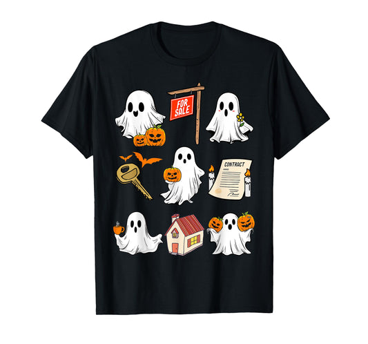Halloween Real Estate Agent Spooky Ghost Boo Broker Realtor T-Shirt