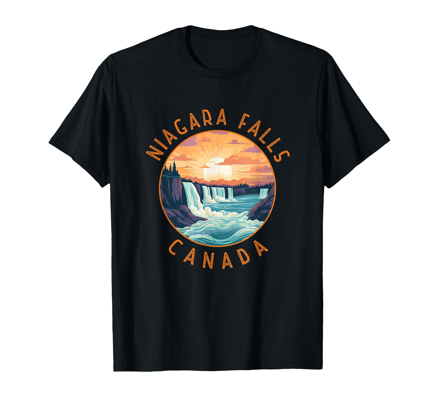 Niagara Falls Canada Retro Distressed Circle Vintage T-Shirt