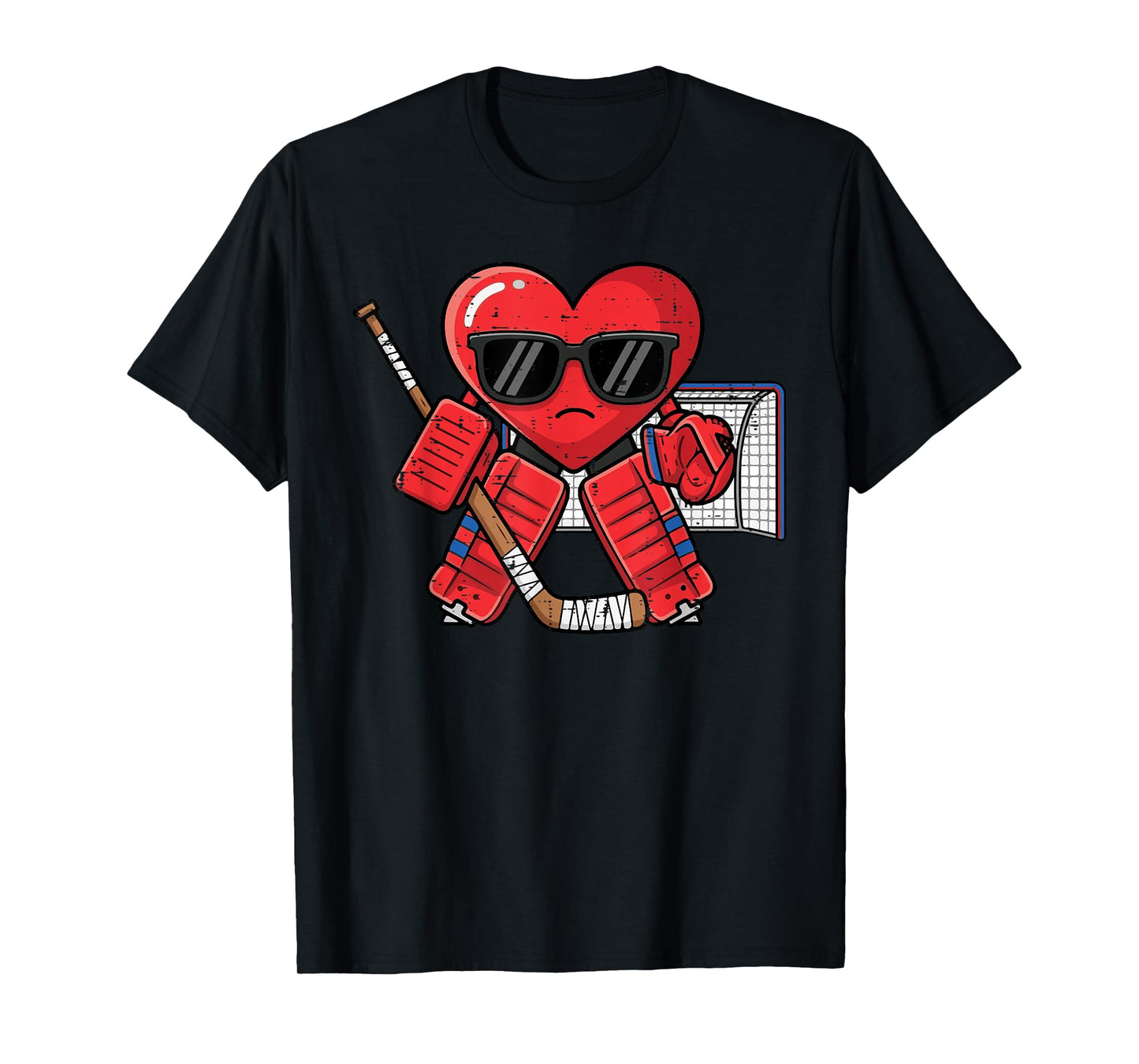 Valentines Day Heart Ice Hockey Goalie Men Boys Kids T-Shirt